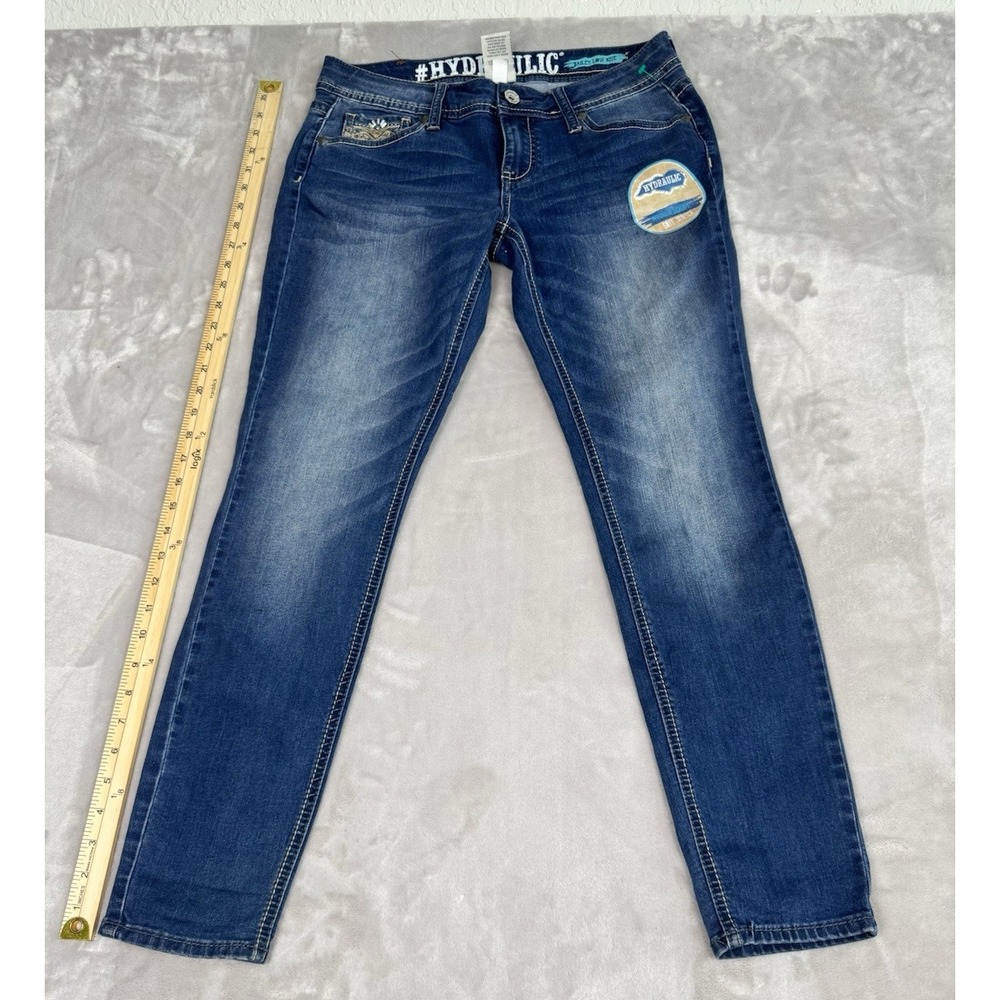 Hydaulic 11/12 Embellished Blue Jeans Bailey Low Rise‎ Aztec Skinny